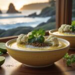 Luxurious cauliflower-lentil glow curry with silver dust and cilantro